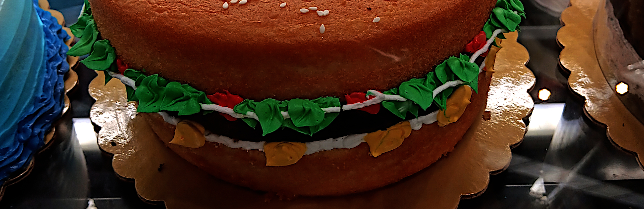 A hamburger cake found at a local Ralph's grocery store priced at $24.99!
